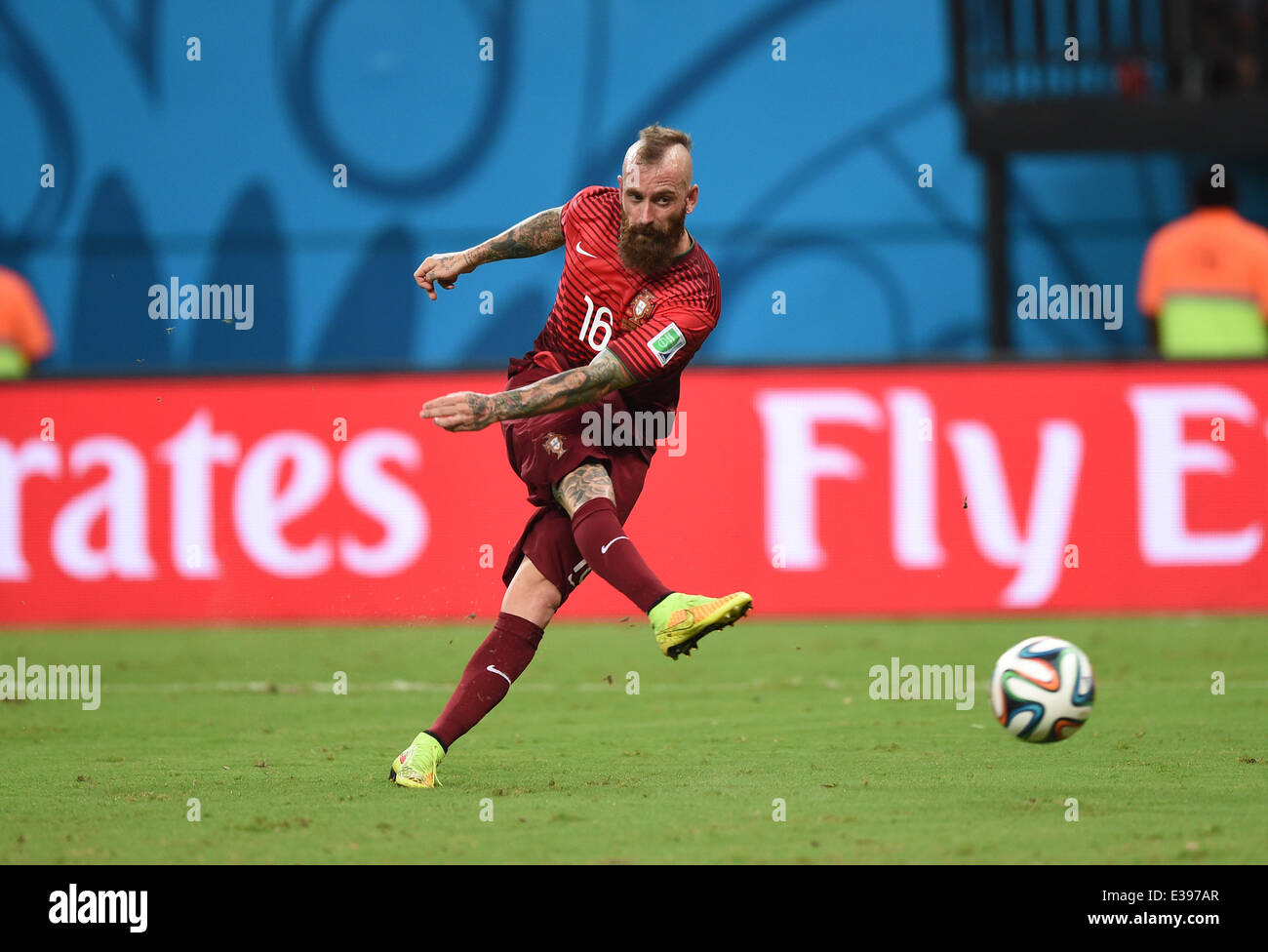 Manaus, Brazil. 22nd June, 2014. Raul Meireles of Portugal in action during the FIFA World Cup 2014 group G preliminary round match between the USA and Portugal at the Arena Amazonia Stadium in Manaus, Brazil, 22 June 2014. Photo: Marius Becker/dpa/Alamy Live News Stock Photo