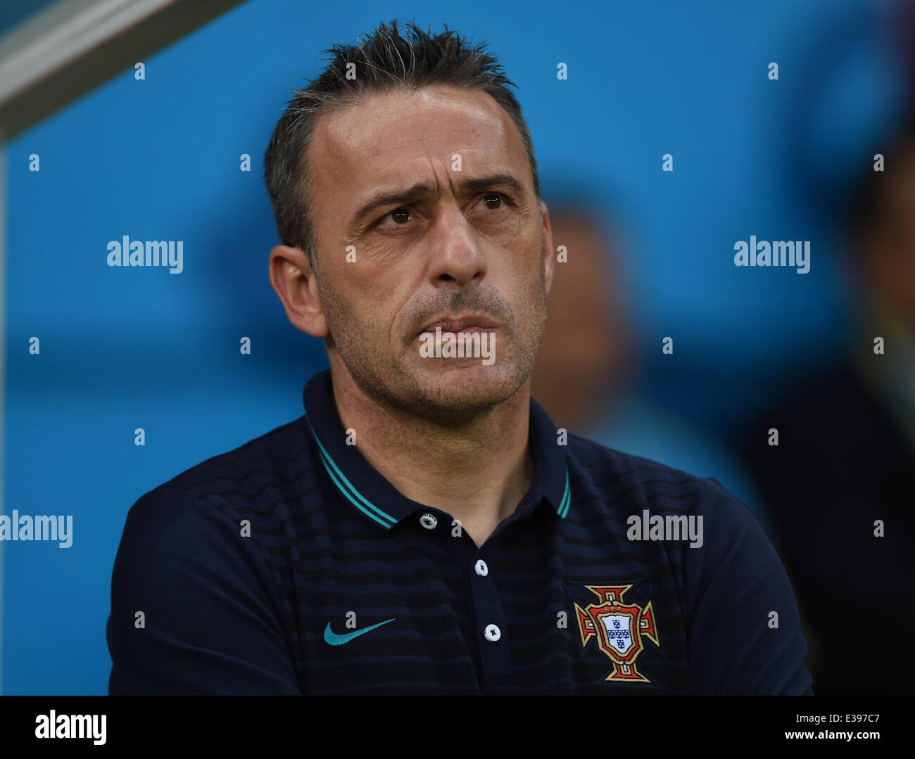 Manaus, Brazil. 22nd June, 2014. Head coach Paulo Bento of Portugal seen during the FIFA World Cup 2014 group G preliminary round match between the USA and Portugal at the Arena Amazonia Stadium in Manaus, Brazil, 22 June 2014. Photo: Marius Becker/dpa/Alamy Live News Stock Photo