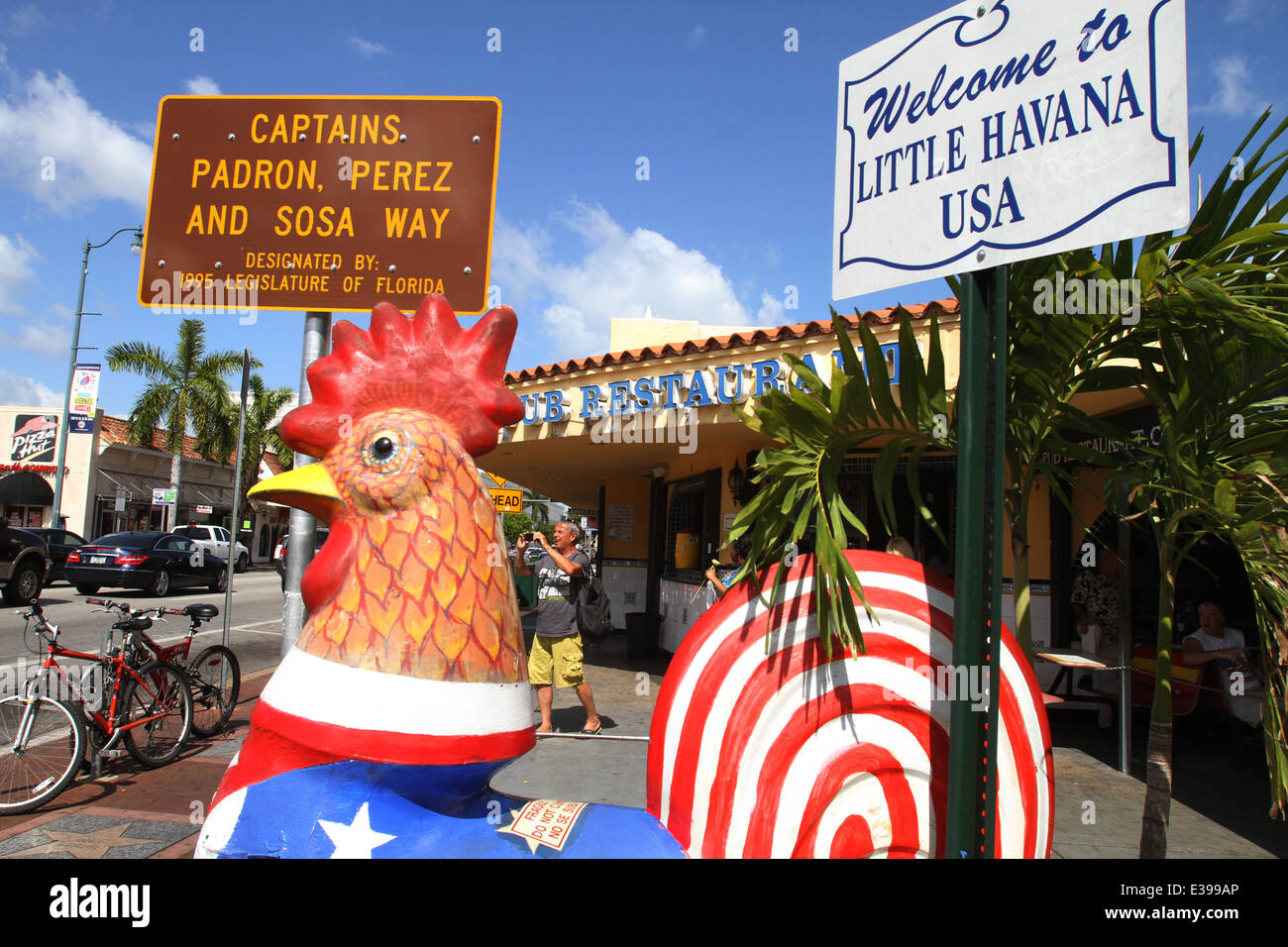 Little Havana also known as La Calle Ocho is home to many Cuban immigrant residents, as well as many residents Stock Photo
