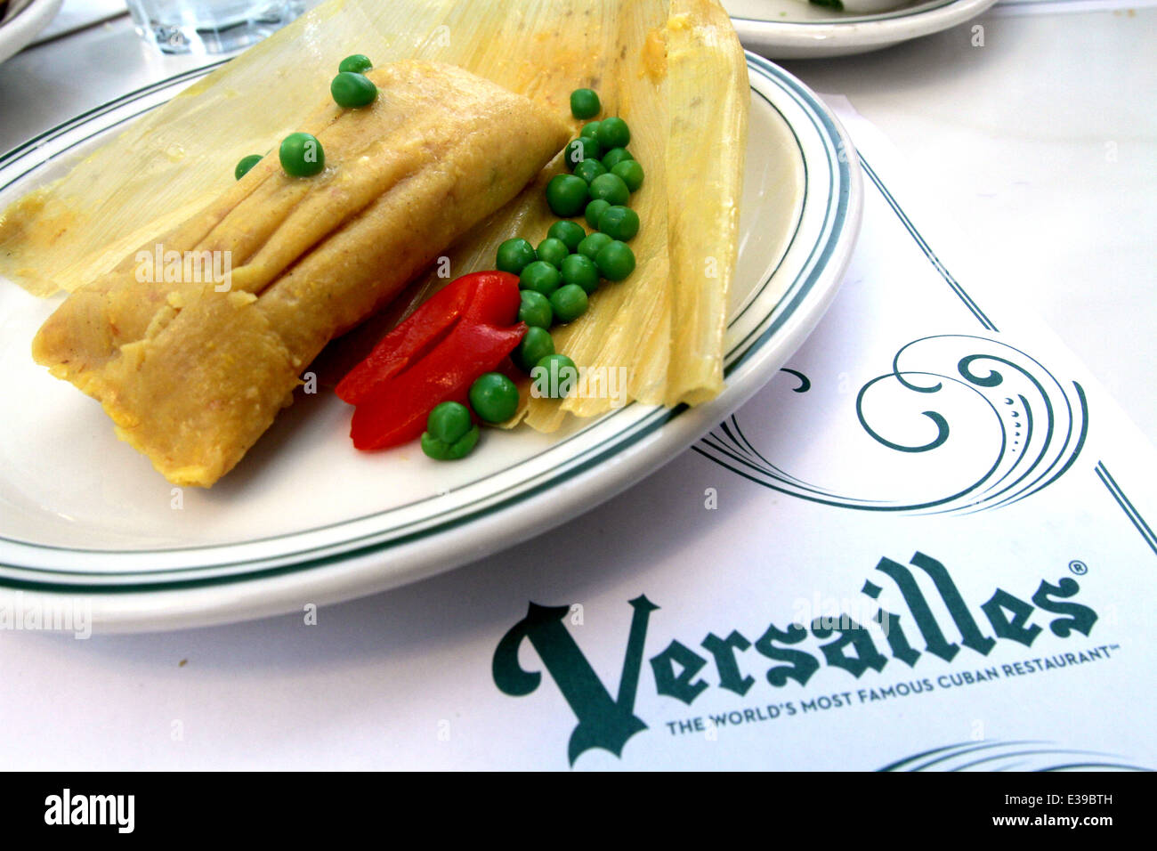 Cuban tamale at Versailles Restaurant a cafeteria, restaurant, and bakery, and a landmark eating establishment Stock Photo
