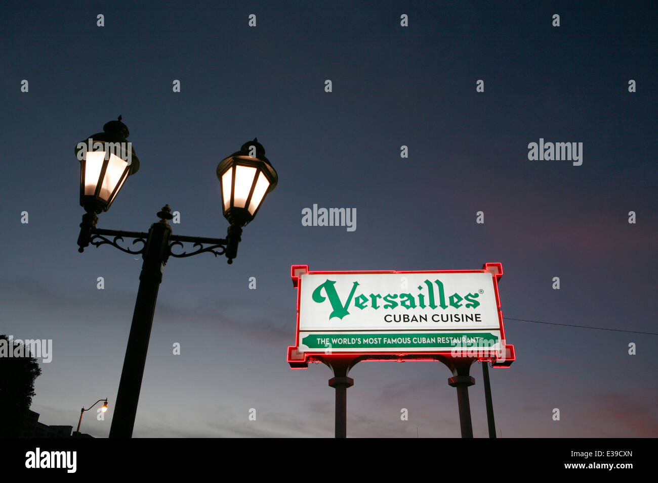 Versailles Restaurant a cafeteria, restaurant, and bakery, and a landmark eating establishment located on Calle Ocho (8th St) Stock Photo