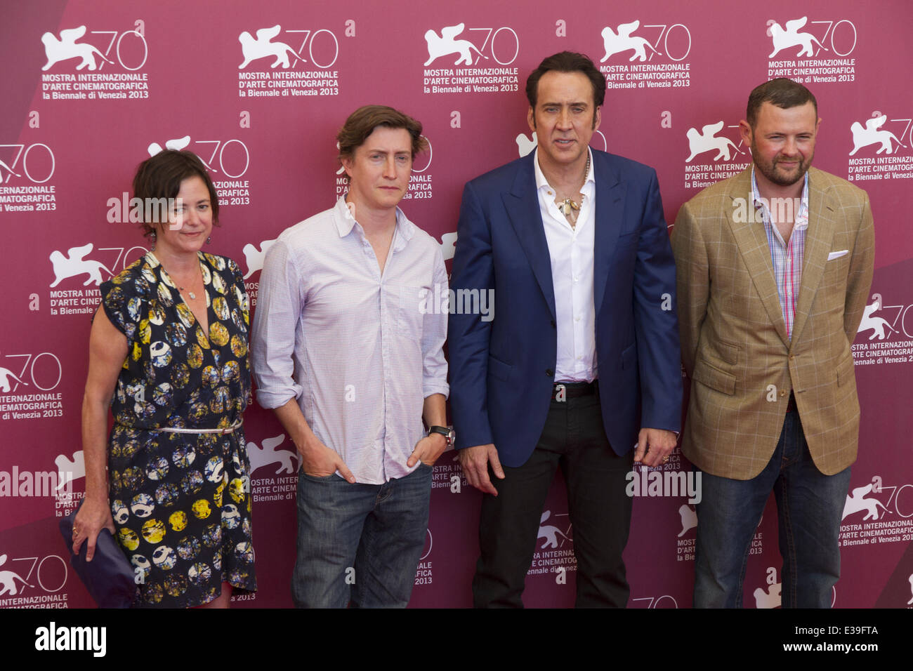 70th Venice Film Festival - 'Joe' - Photocall  Featuring: Lisa Muskat,David Gordon Green,Nicolas Cage,Christopher Woodrow Where: Venice, Italy When: 30 Aug 2013 Stock Photo