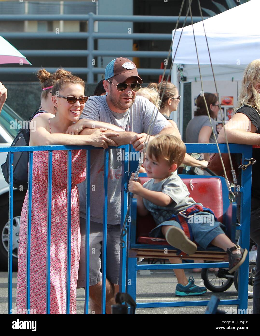 Actress Alyssa Milano takes Her Husband David Bugliari and Son Milo