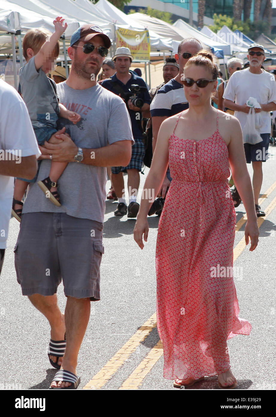 Actress Alyssa Milano takes Her Husband David Bugliari and Son Milo
