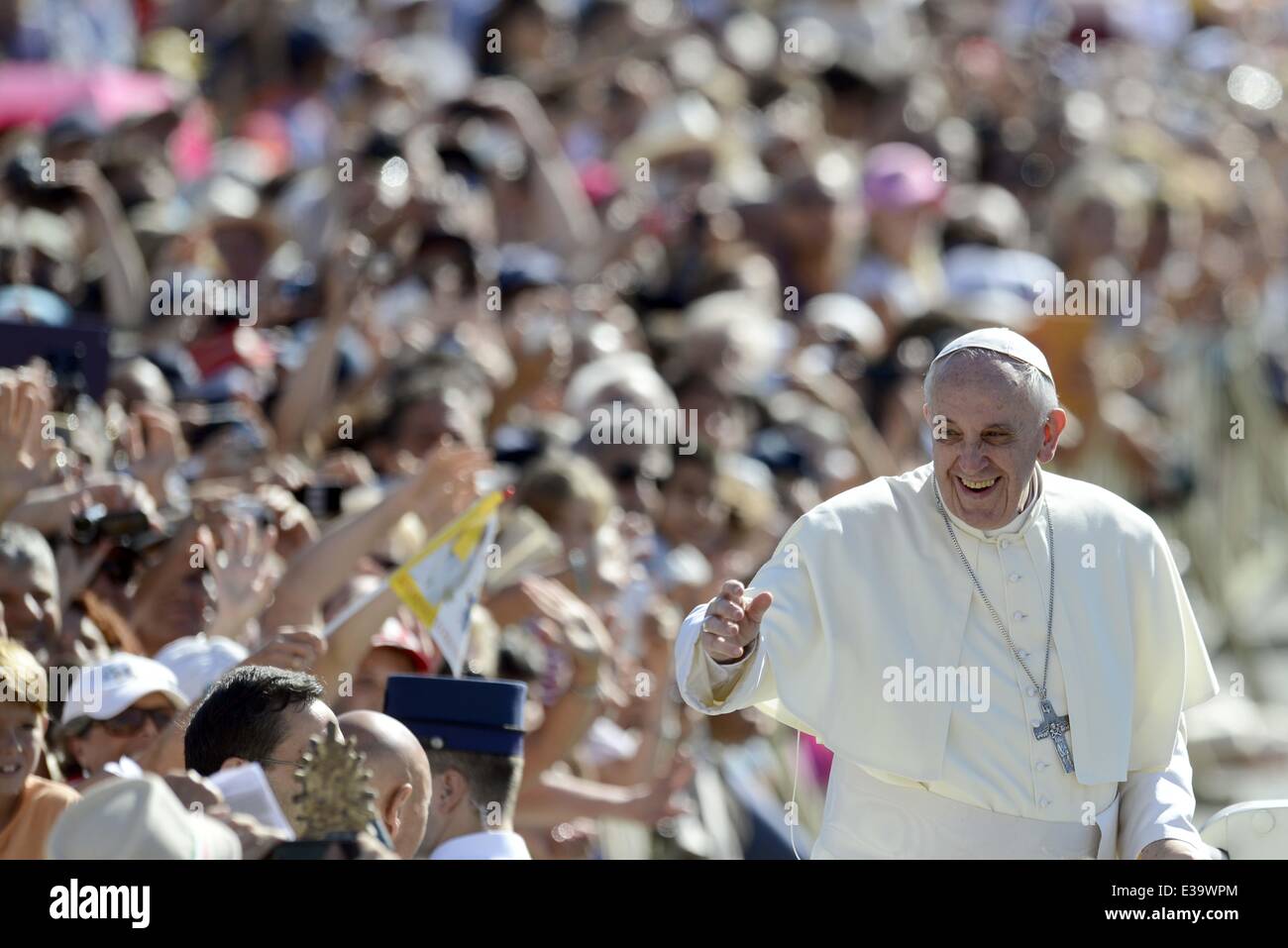 Pope Francesco I during his weekly open-air general audience Featuring ...