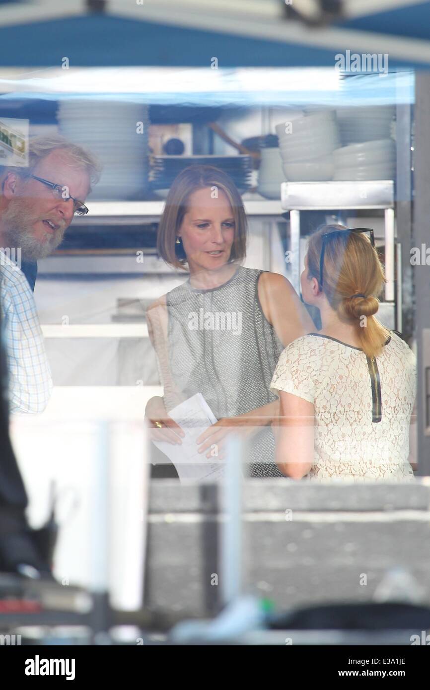 Helen Hunt filming her movie Ride at the Superba restaurant on Rose in Venice beach