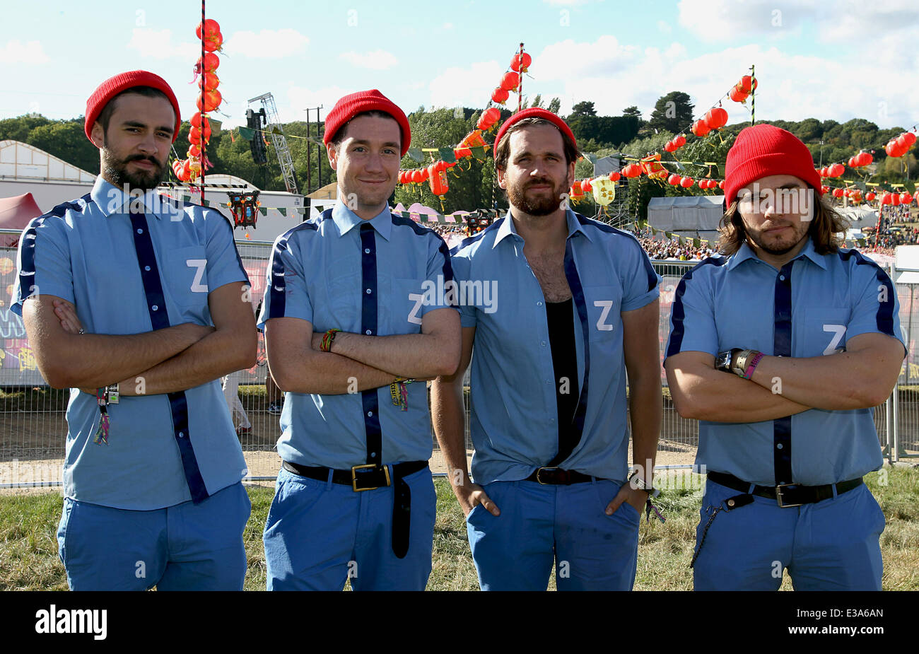 Bestival, Robin Hill Park, Isle of Wight - Day 2  Featuring: Bastille Where: Isle Of Wight, United Kingdom When: 07 Sep 2013 Stock Photo