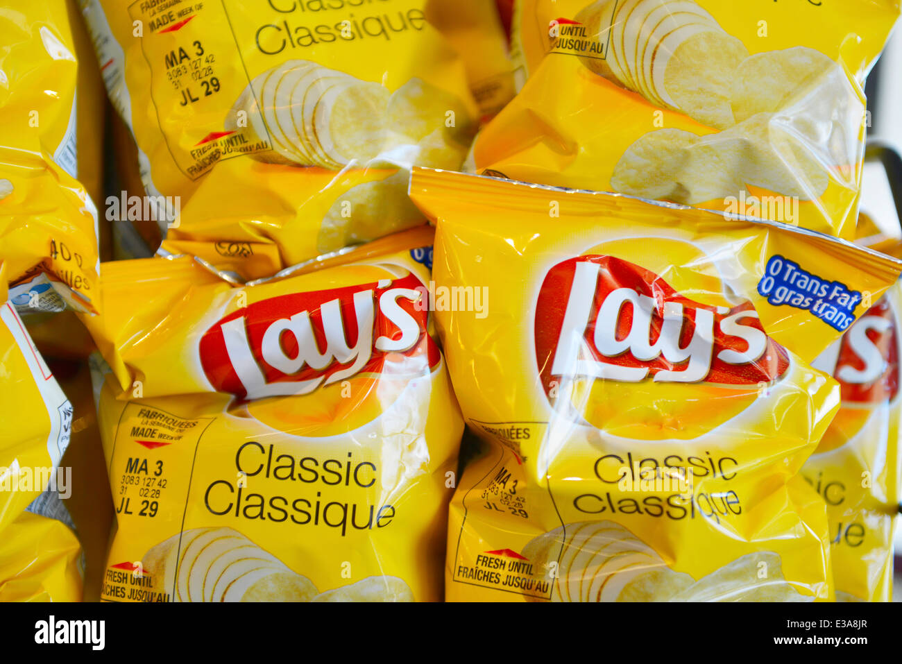 Lay's Potato Chips, Crisps, Packets of Crisps Stock Photo