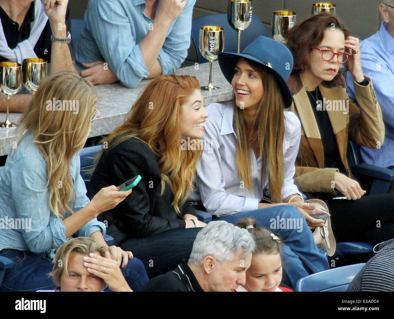 Celebrities attend the US Open Tennis Mens Final match between Rafael