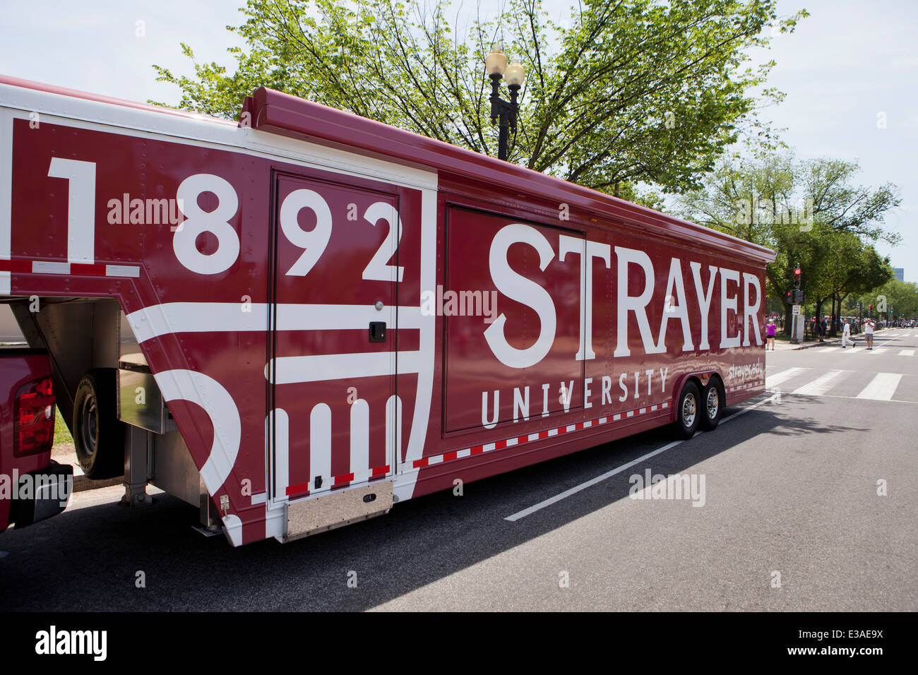 Strayer University ad on trailer - USA Stock Photo