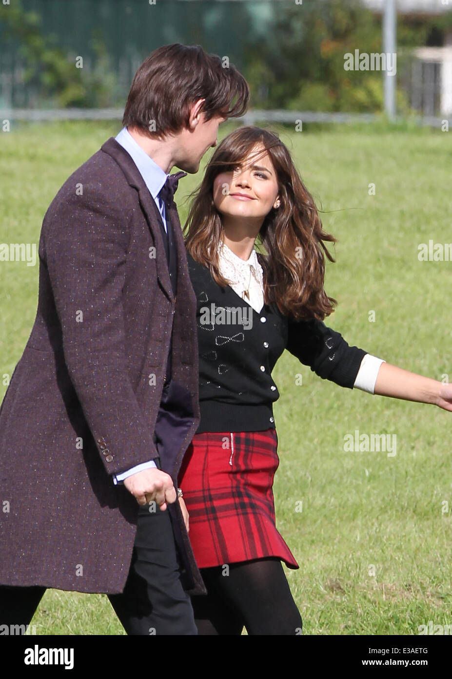 Dr Who Christmas Special in Cardiff, Matt Smith wears a wig as he ...