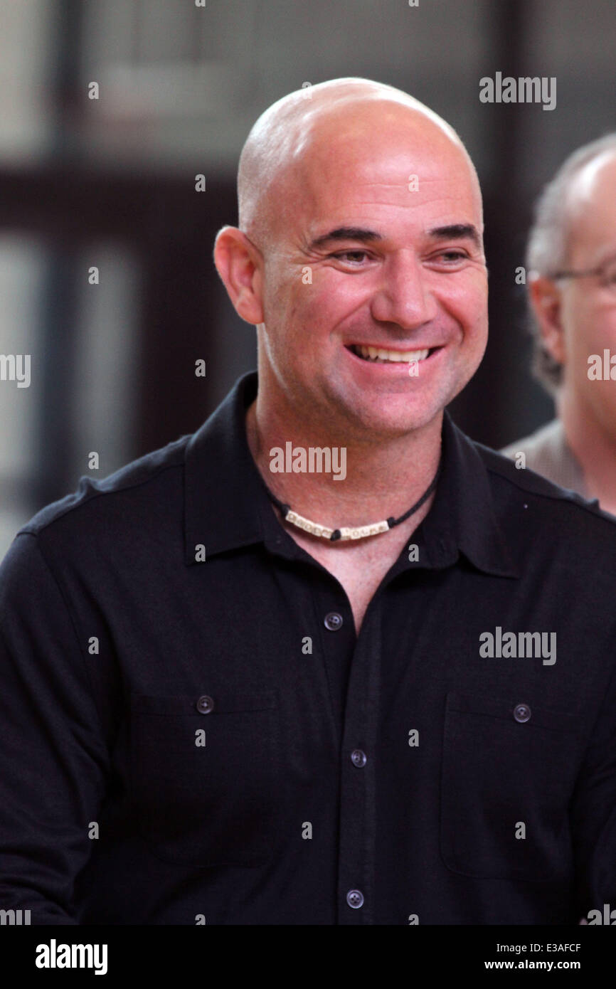 ANDRE AGASSI Joins CARLOS SANTANA For Musical Instrument Donation At