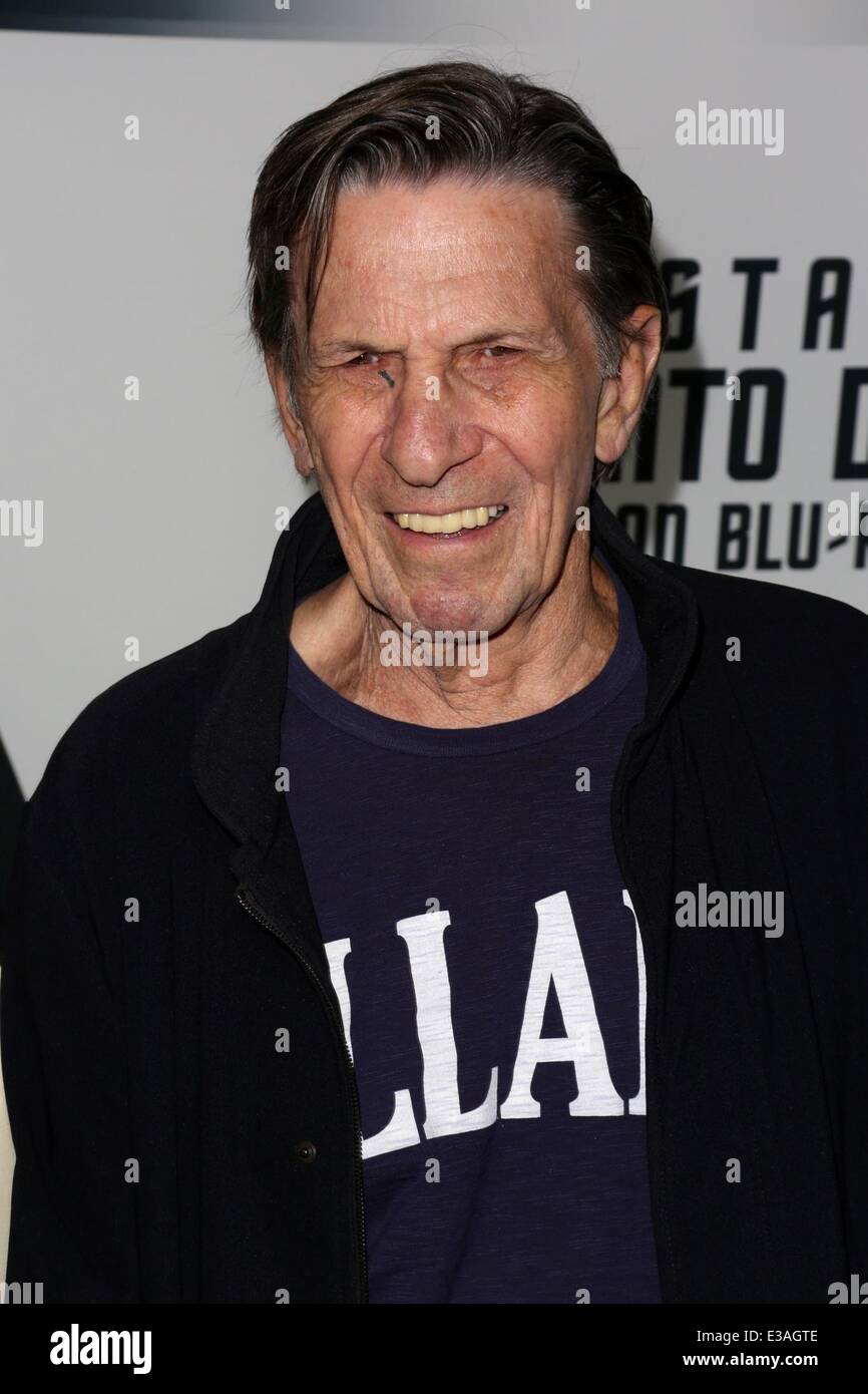 Celebrities attend STAR TREK INTO DARKNESS Blu-ray and DVD debut at California Science Center.  Featuring: Leonard Nimoy Where: Los Angeles, CA, United States When: 10 Sep 2013 Stock Photo