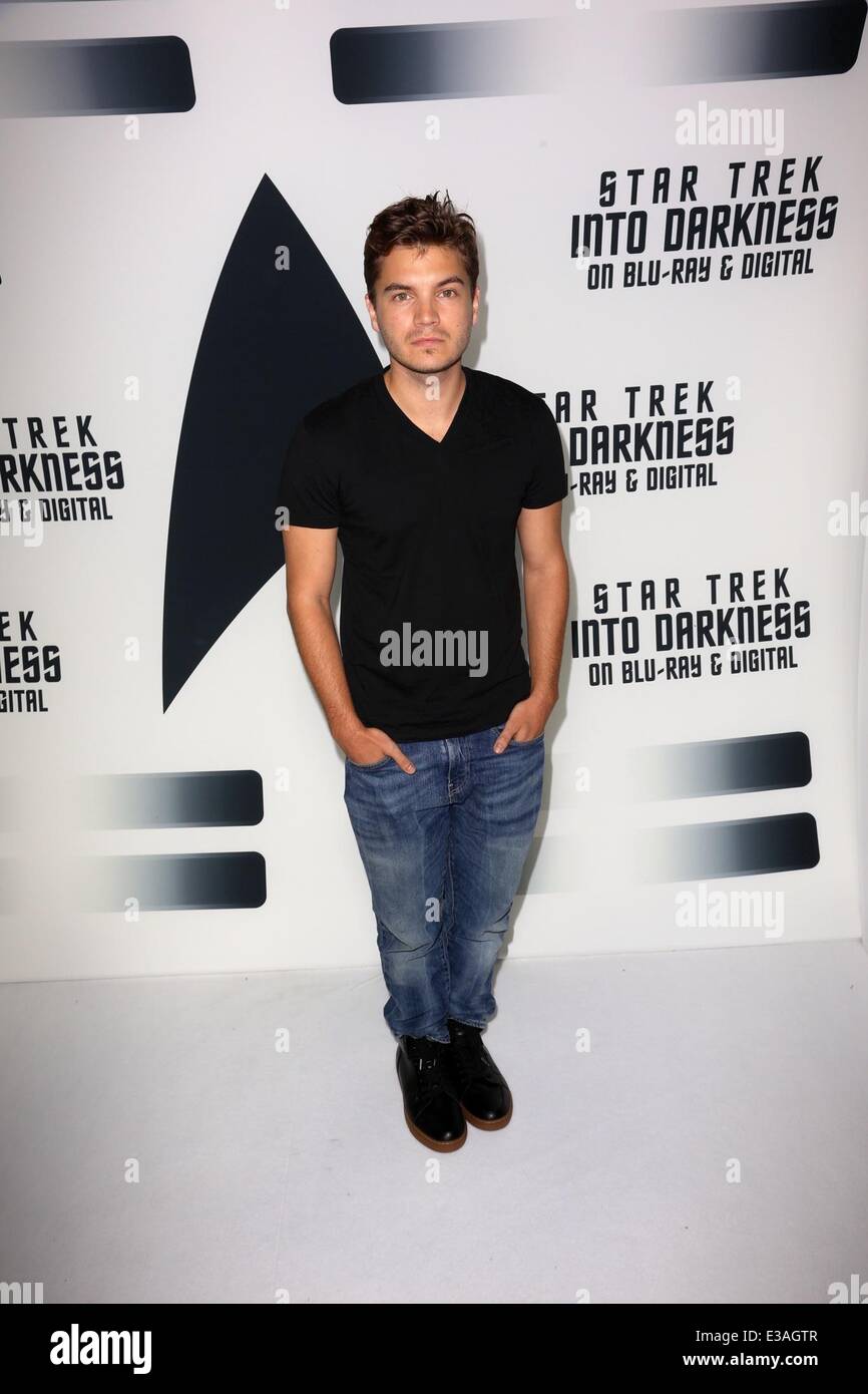 Celebrities attend STAR TREK INTO DARKNESS Blu-ray and DVD debut at California Science Center.  Featuring: Emile Hirsch Where: Los Angeles, CA, United States When: 10 Sep 2013 Stock Photo