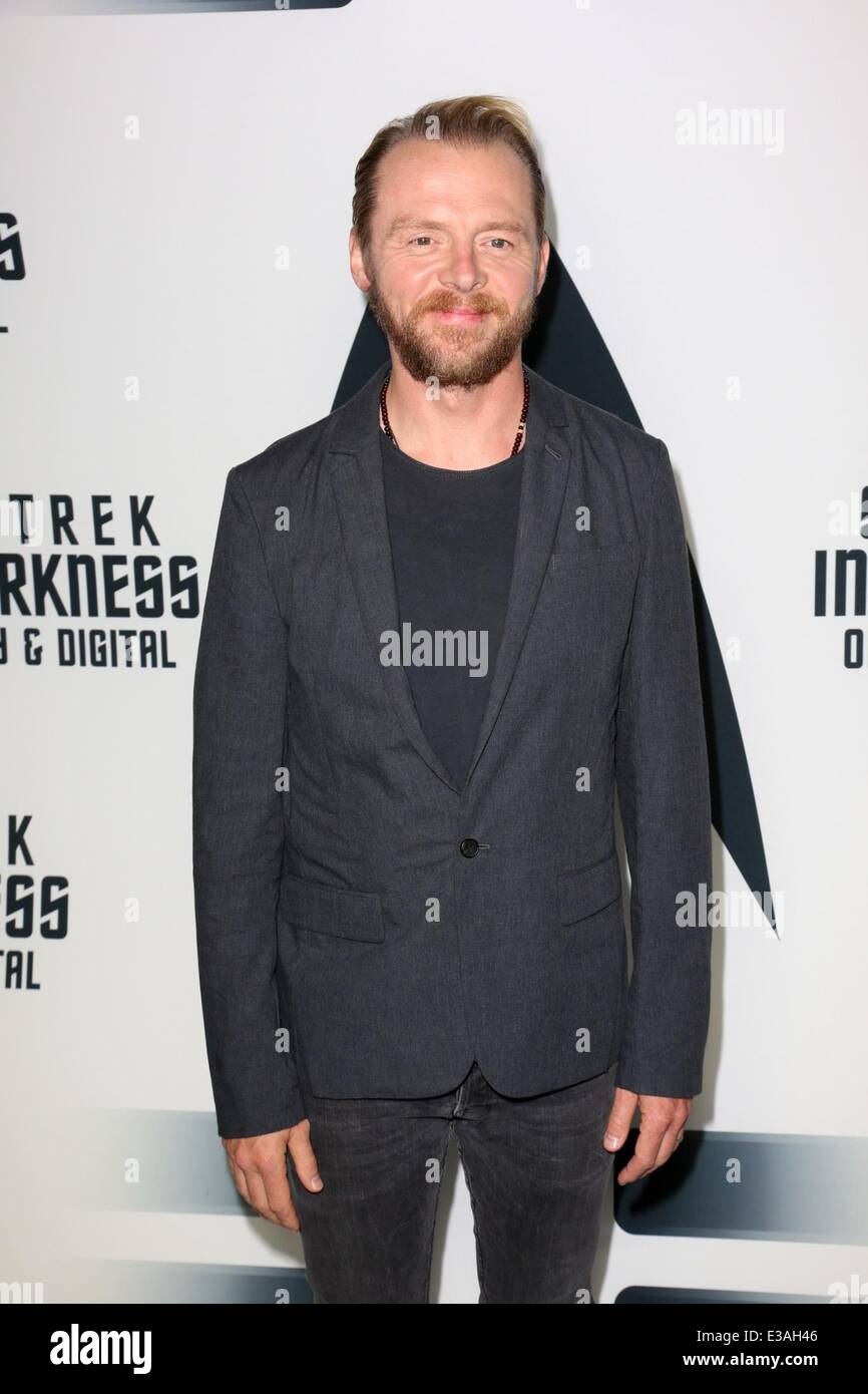 Celebrities attend STAR TREK INTO DARKNESS Blu-ray and DVD debut at California Science Center.  Featuring: Simon Pegg Where: Los Angeles, CA, United States When: 10 Sep 2013an To/WENN.com Stock Photo