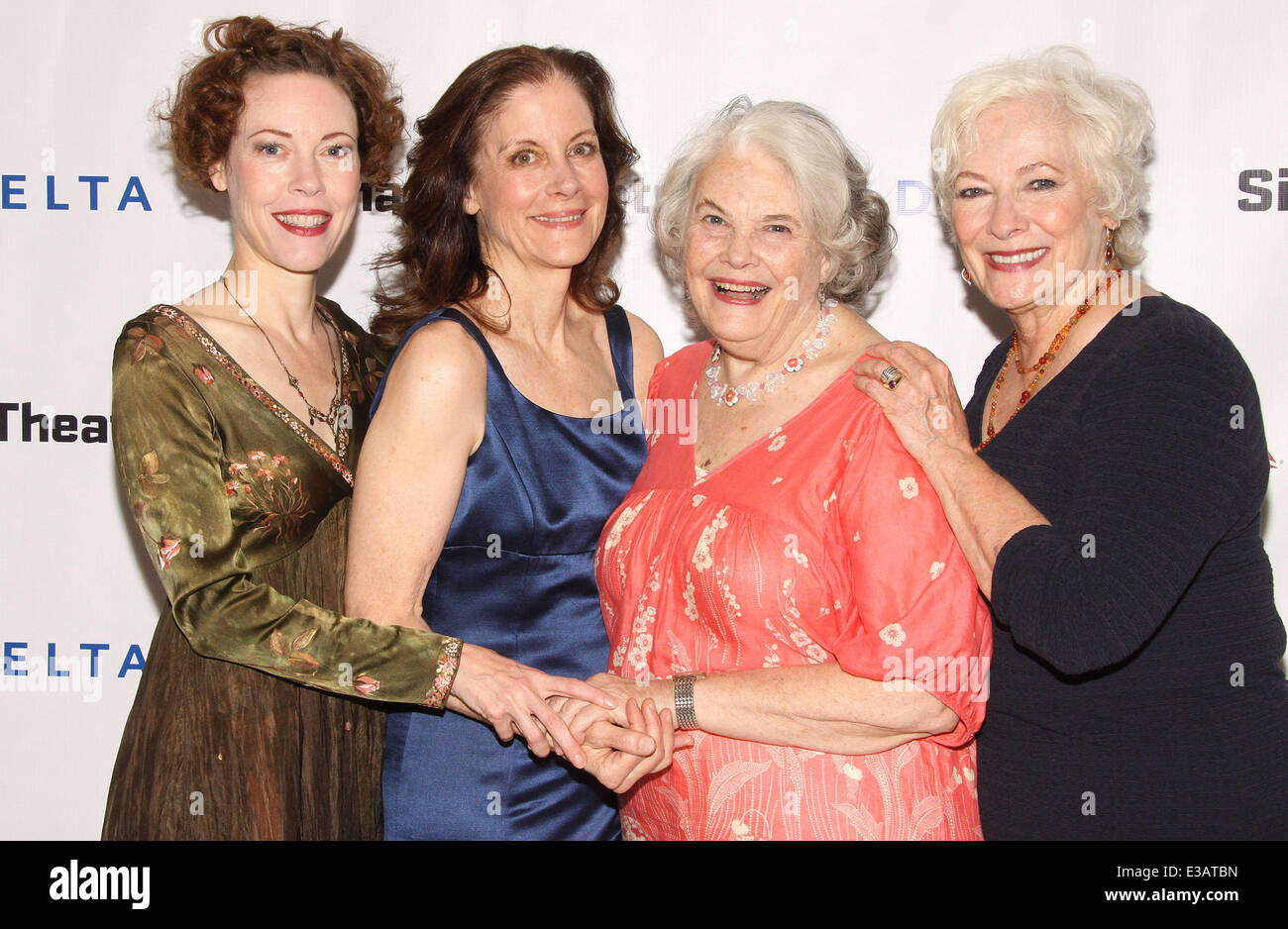 Off-Broadway play The Old Friends opening night after party held at the Signature Theatre.  Featuring: Veanne Cox,Hallie Foote,L Stock Photo