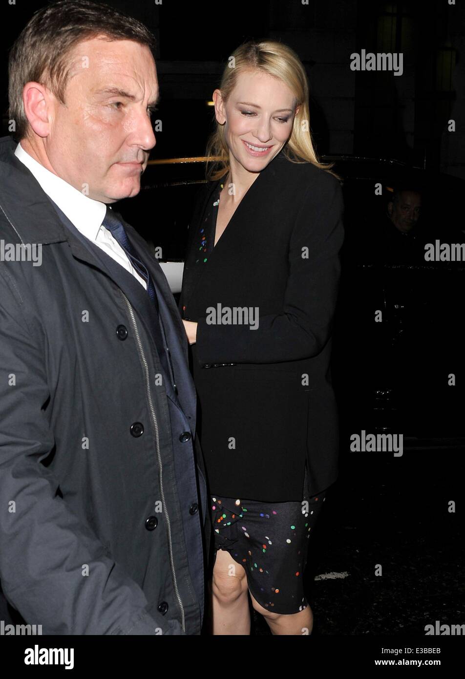 Cate Blanchett leaving the Odeon cinema after the premier of Blue