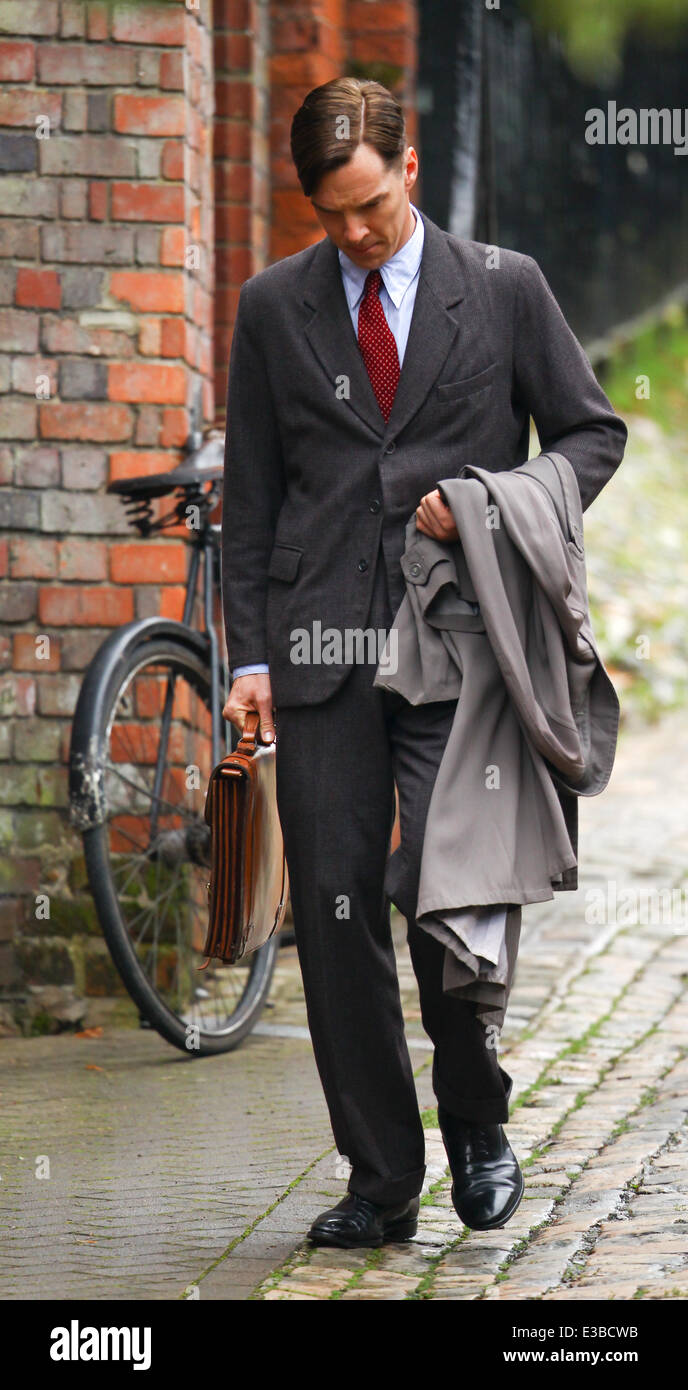 Benedict Cumberbatch and Keira Knightley filming a scene for the movie