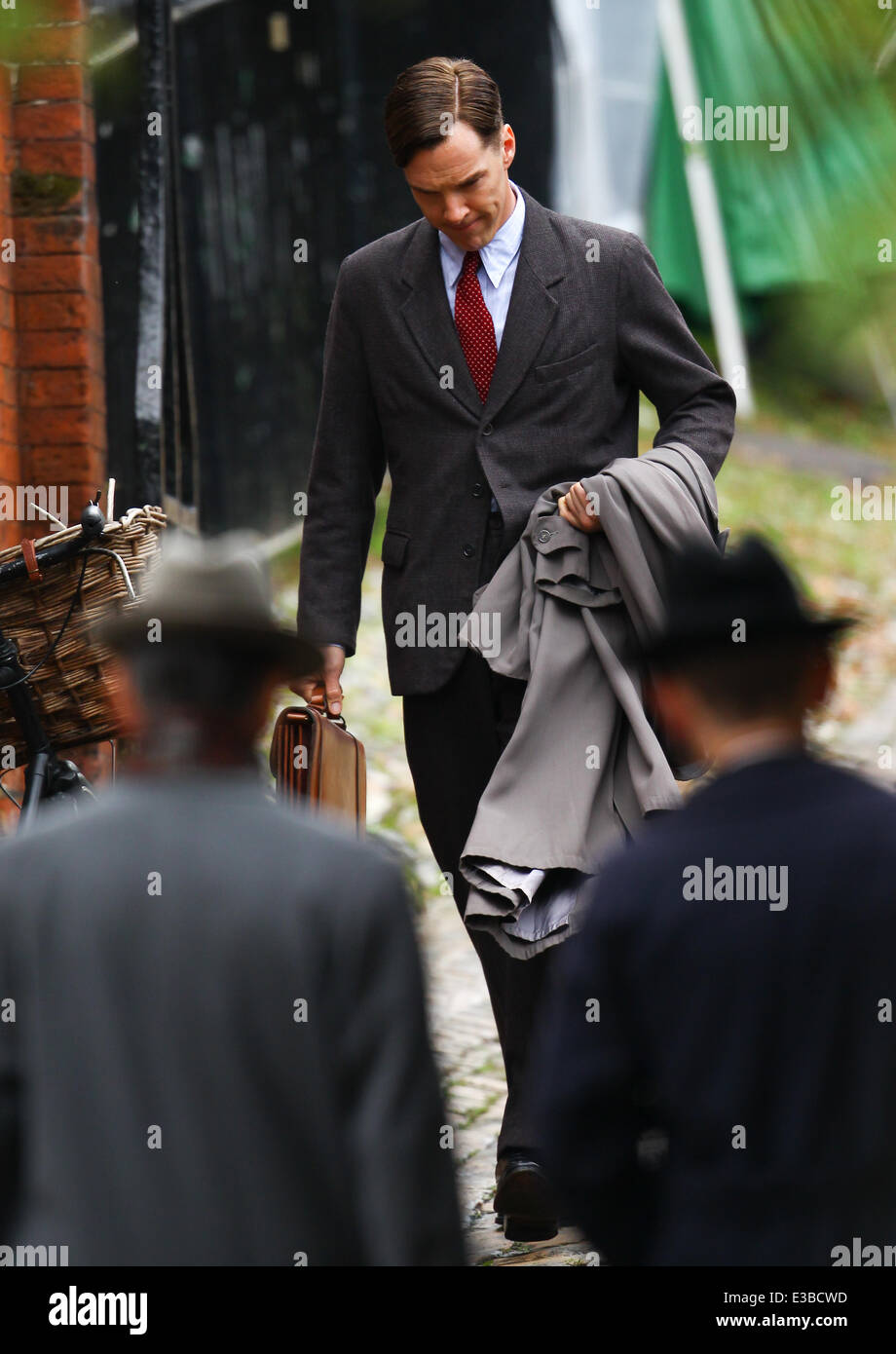 Benedict Cumberbatch and Keira Knightley filming a scene for the movie