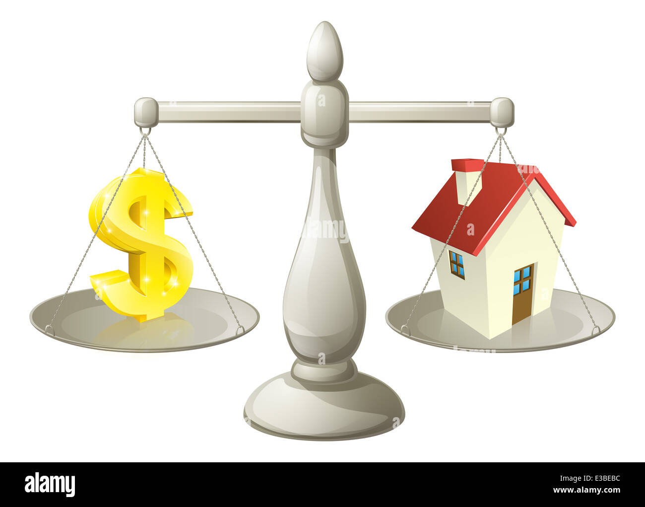 House money Dollar scales concept. Dollar sign on one side of a scale