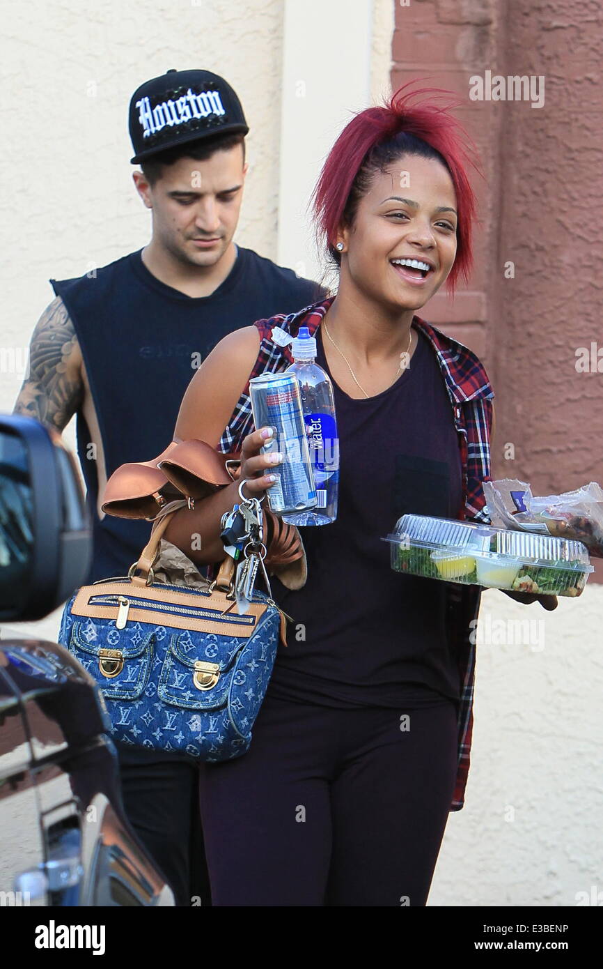 Mark Ballas and Christina Milian seen leaving a dance studio together for Dancing with the Stars.  Featuring: Christina Milian,Mark Ballas Where: Los Angeles, California, United States When: 19 Sep 2013 Stock Photo