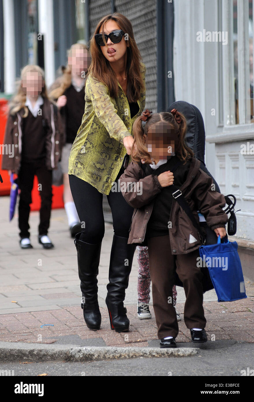 Myleene Klass walks her daughter, Ava to school Featuring: Myleene