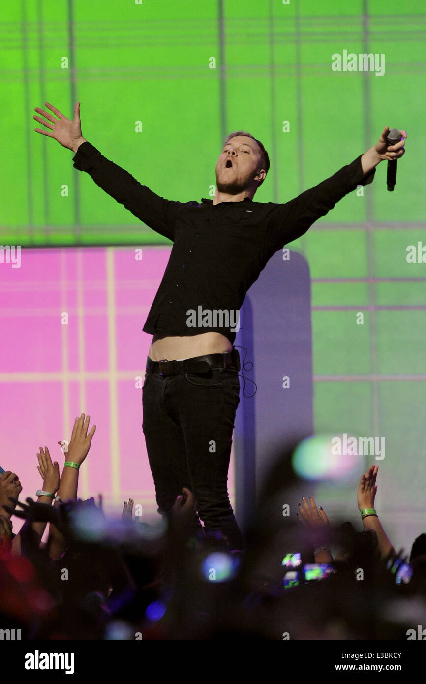 WE Day at the Air Canada Centre.  Featuring: Dan Reynolds Where: Toronto, Canada When: 21 Sep 2013 Stock Photo