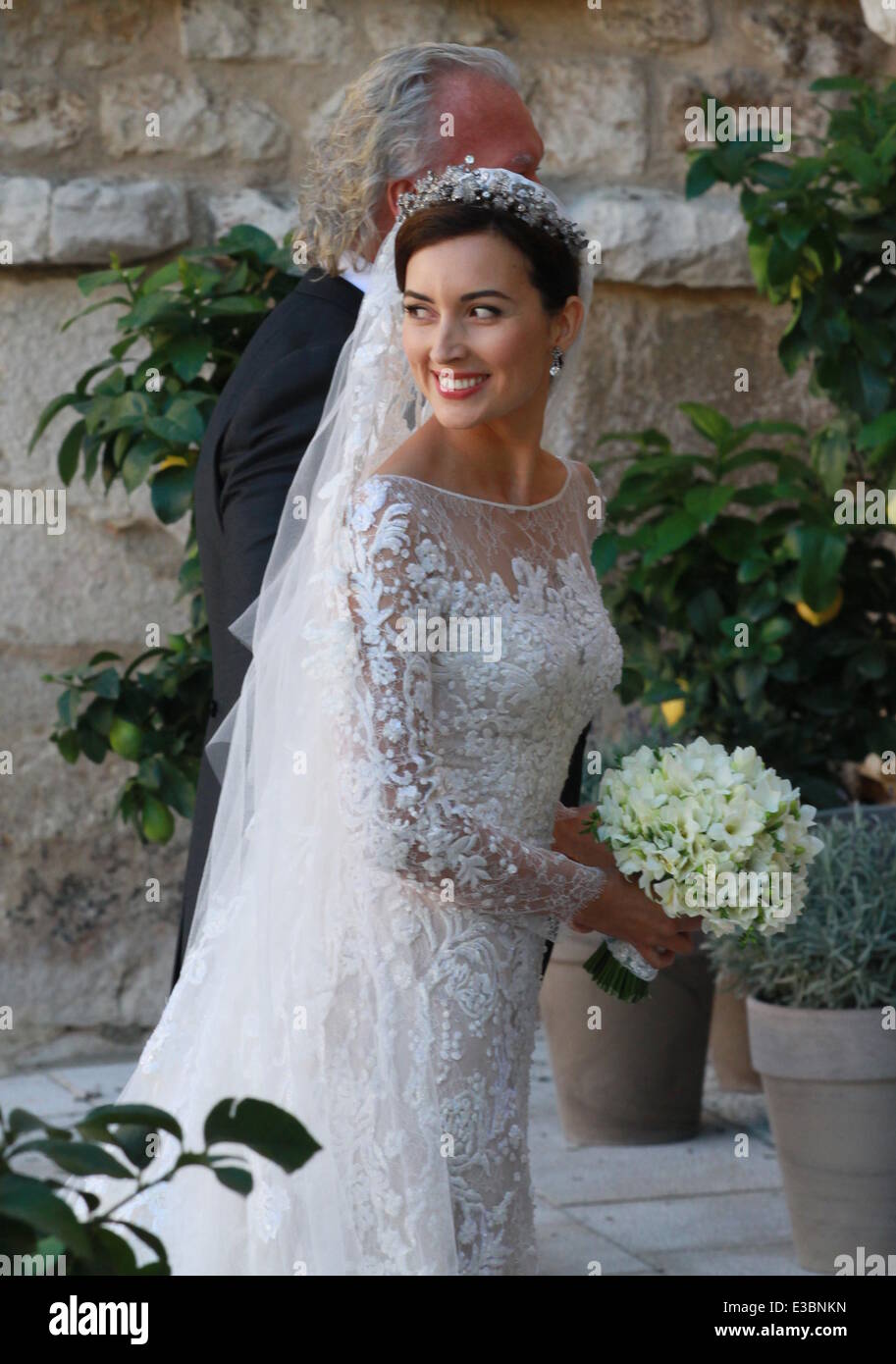 The wedding of Prince Felix of Luxembourg and Claire Lademacher at the Basilique Sainte Marie Madeleine Featuring Claire Lademacher Where St. Maximin France When 21 Sep 2013 Stock Photo Alamy
