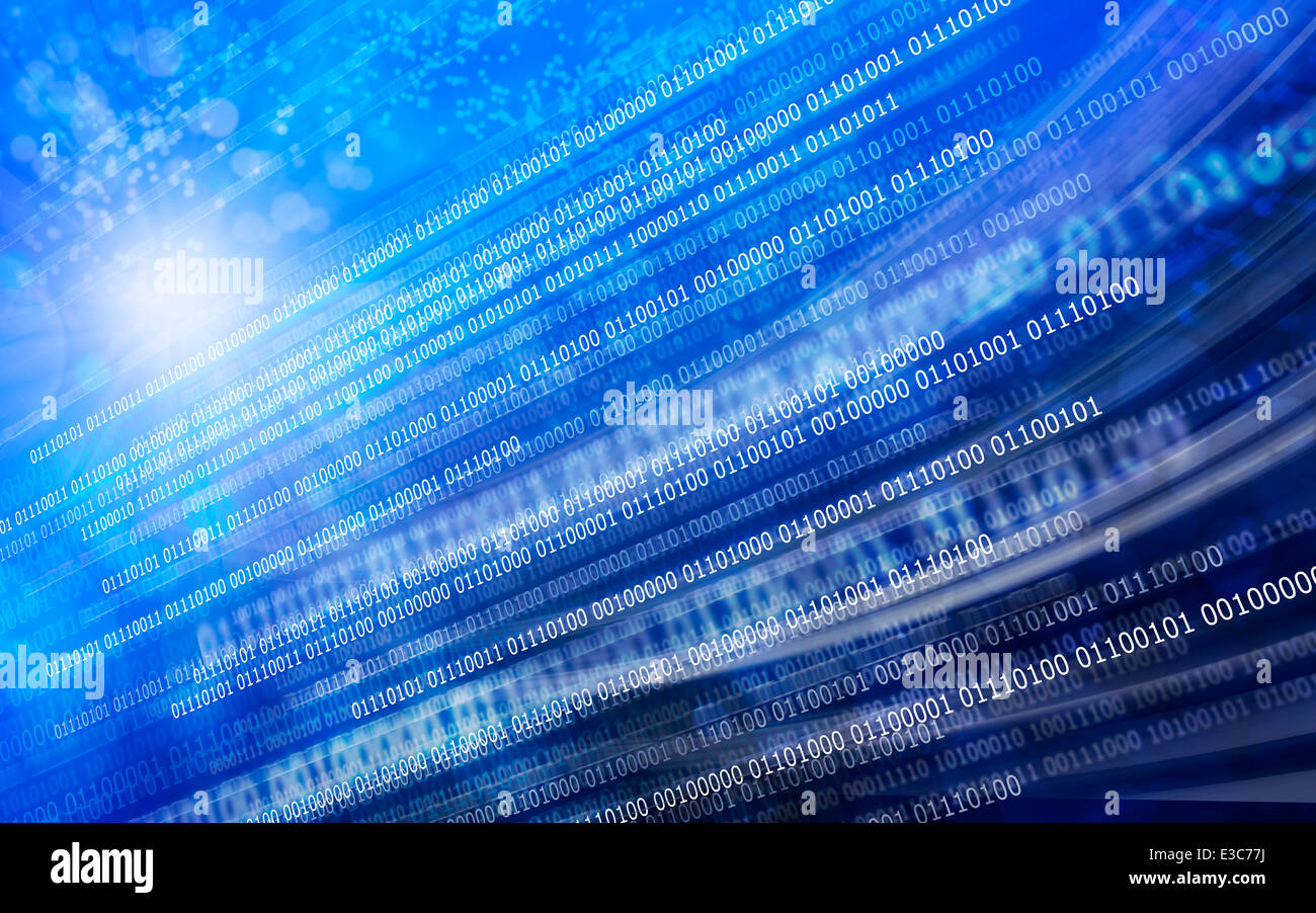 Blue black background binary code zero & one Stock Photo - Alamy