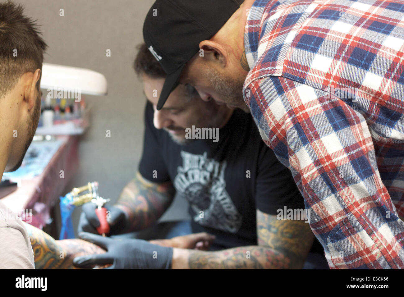 The 9th London International Tattoo Convention at the Tobacco Dock London  Featuring: Federico Ferroni,Ami James Where: London, Stock Photo