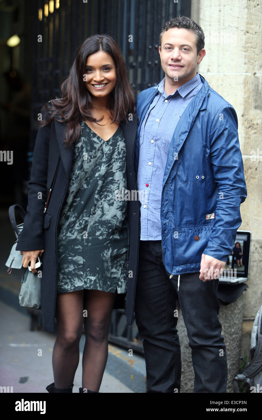 Shelley Conn and Warren Brown outside the ITV studios Featuring