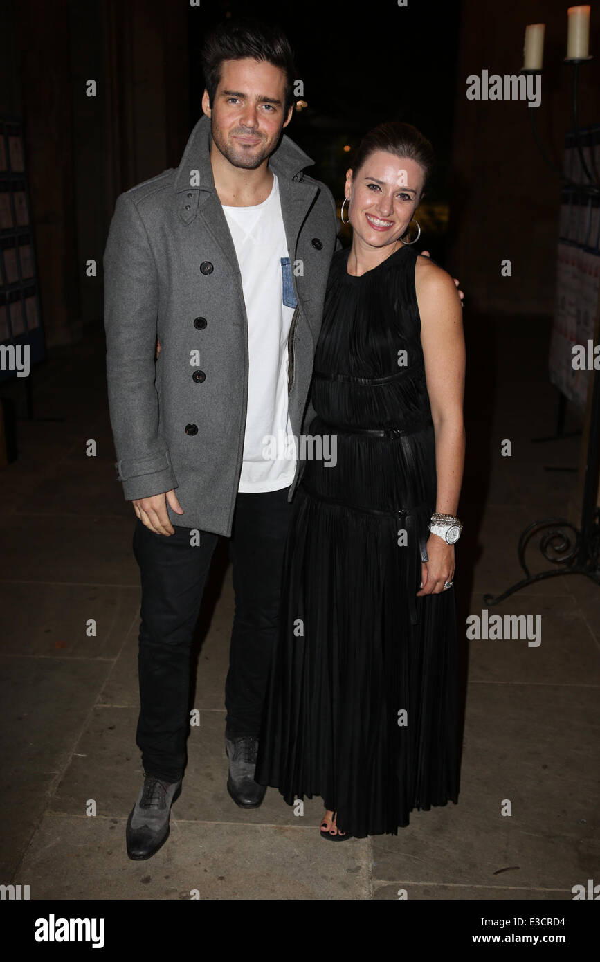 Kids in Chelsea, Hugo Taylor and Rosie Fortescue host a charity event. St.  Lukes Church, Chelsea, London Featuring: Spencer Matthews,Guest Where:  London, United Kingdom When: 02 Oct 2013 Stock Photo - Alamy