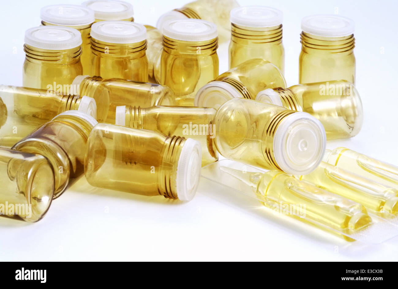 Empty pill bottles isolated on white background Stock Photo Alamy