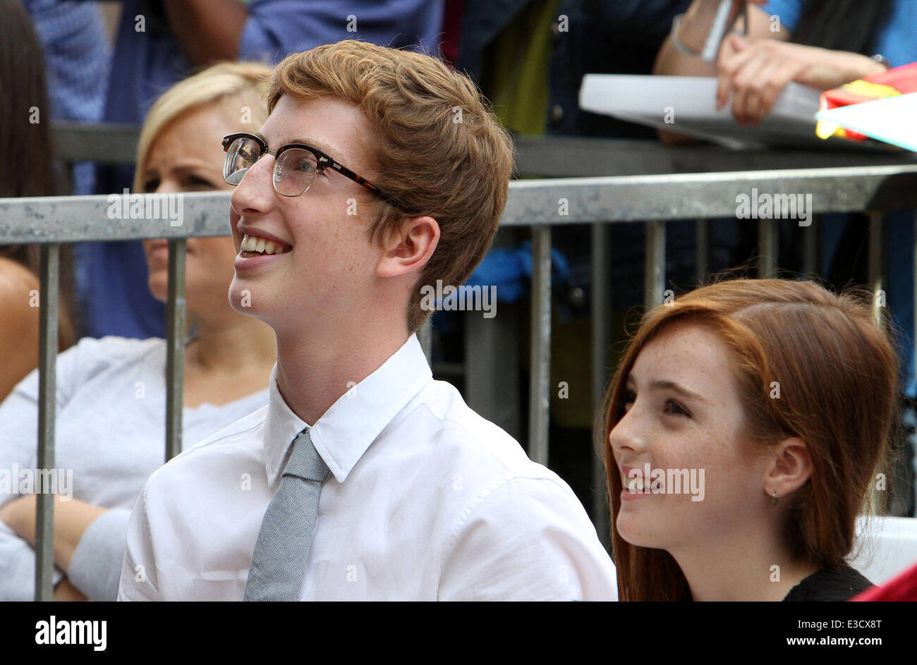 Julianne Moore Hollywood Walk of Fame Star Ceremony  Featuring: Caleb Freundlich,Liv Freundlich Where: Hollywood, California, United States When: 03 Oct 2013 Stock Photo