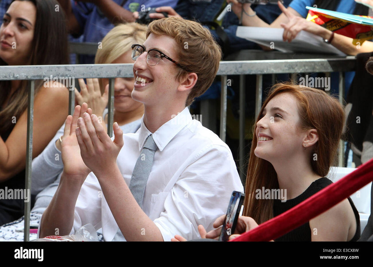 Julianne Moore Hollywood Walk of Fame Star Ceremony  Featuring: Caleb Freundlich,Liv Freundlich Where: Hollywood, California, United States When: 03 Oct 2013 Stock Photo