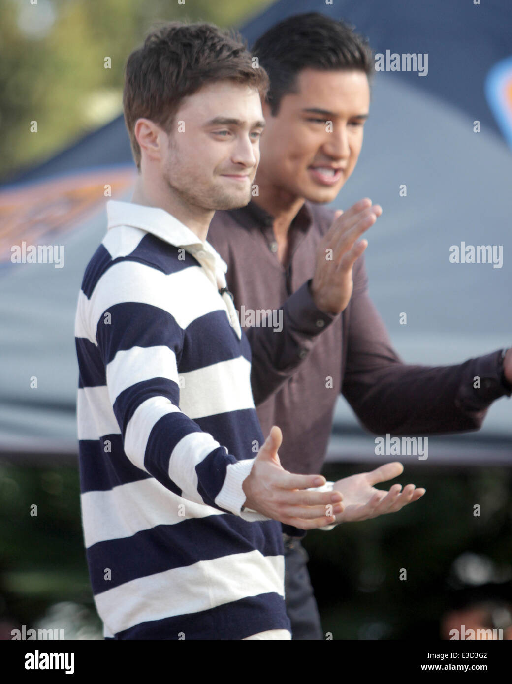 Celebrities appear on the entertainment TV show 'Extra' Featuring