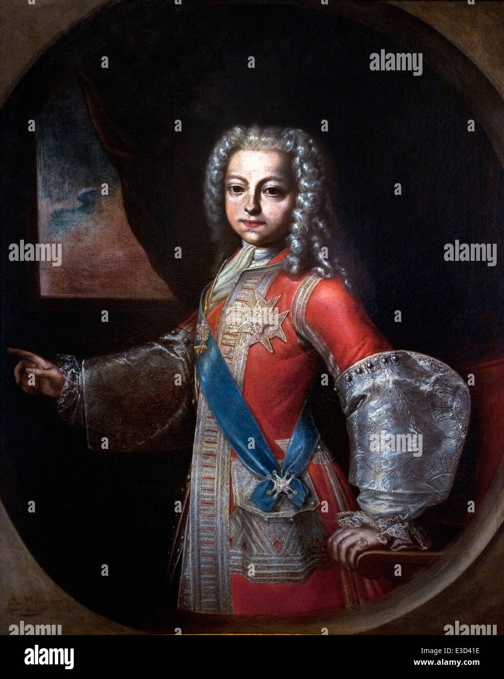 Portrait of the Infante Prince Felipe, future Duke of Parma BY Lorente Germán Bernardo 1680 - 1759 Spain Spanish Stock Photo