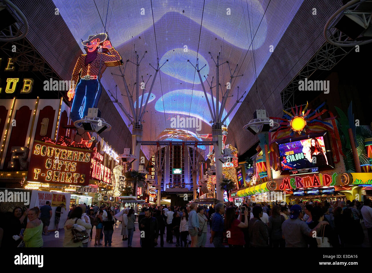 Overhead light show at the old strip Fremont Street Las Vegas Nevada USA  Stock Photo - Alamy