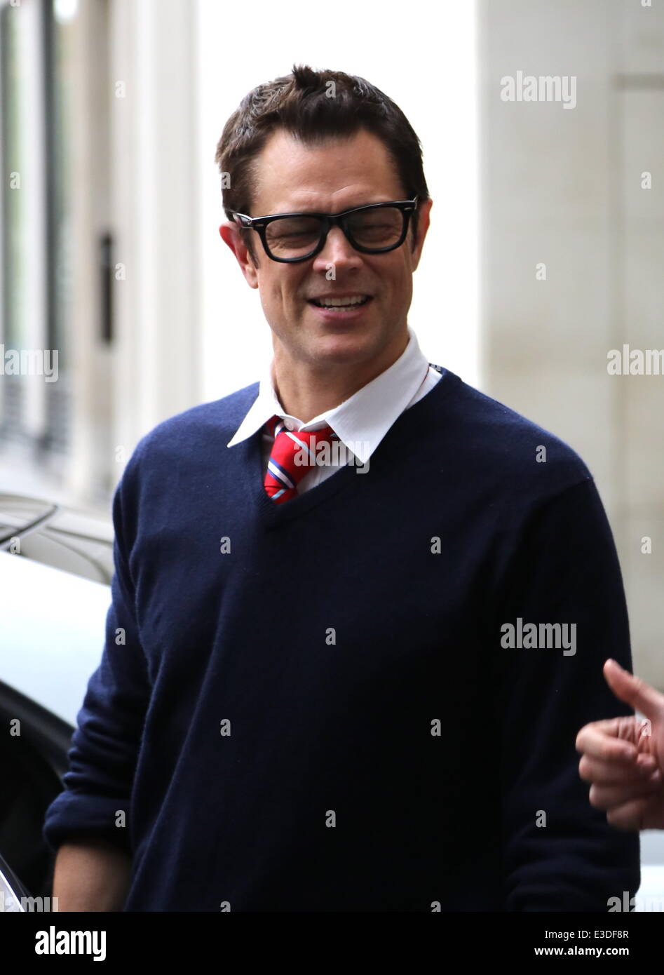 Johnny Knoxville seen leaving BBC House in central London sporting a
