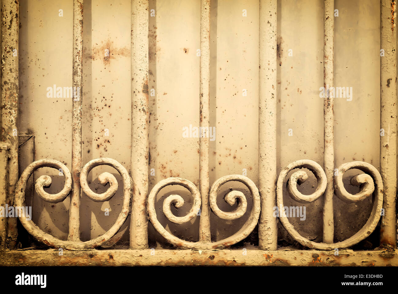 Old rusted metal decorative grate Stock Photo