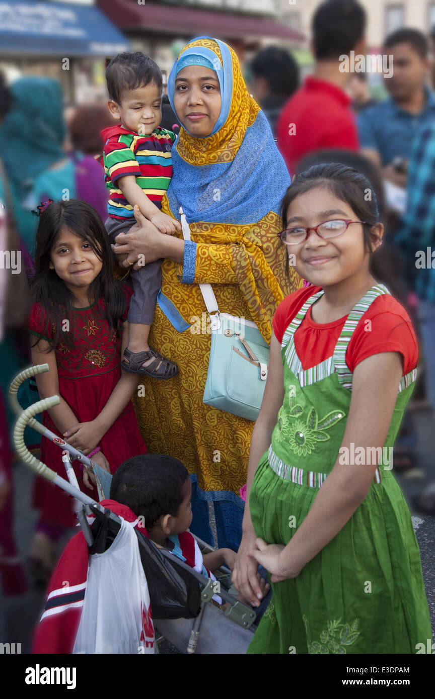 Street fair in 'Little Bangladesh', McDonald Avenue, Kensington neighborhood, Brooklyn, NYC. Stock Photo