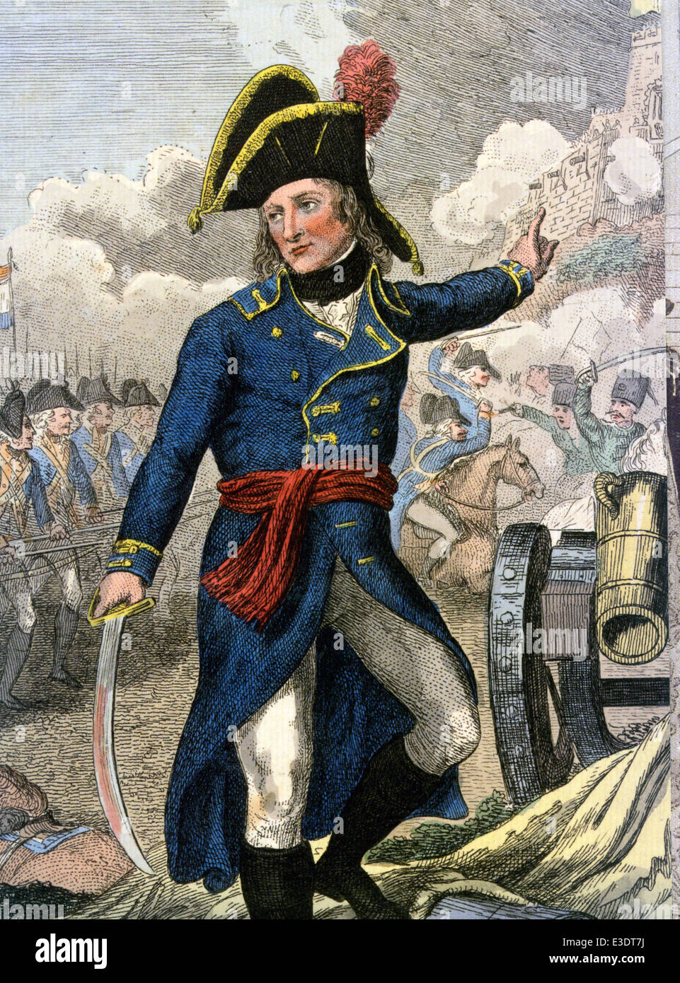 NAPOLEON BONAPARTE (1769-1821) i a hand-coloured engraving about 1800 Stock Photo