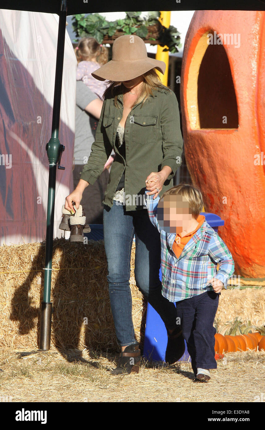 Ali Larter takes her son Theodore MacArthur to Mr. Bones Pumpkin Patch