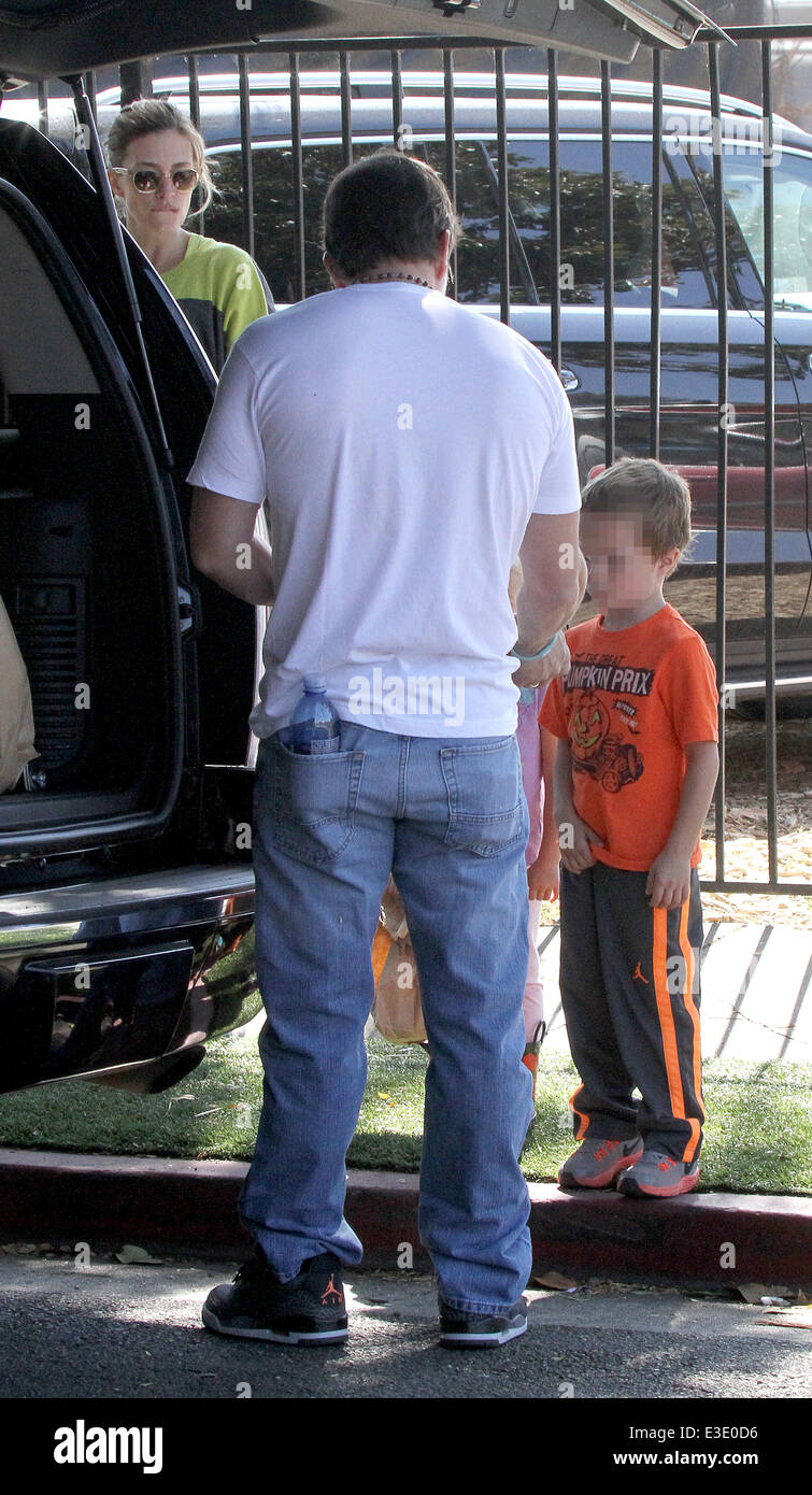 Mark Wahlberg takes his family to Mr. Bones Pumpkin Patch in West Hollywood  Featuring: Mark Wahlberg,Brendan Joseph Wahlberg Where: Los Angeles, California, United States When: 14 Oct 2013 Stock Photo