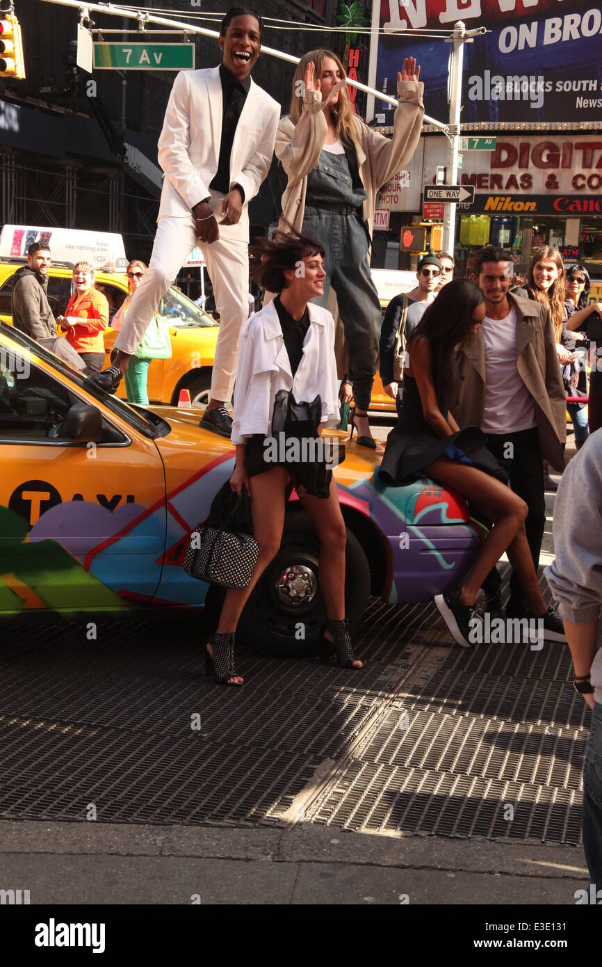 DKNY Photo Shoot in Times Square with Music Artist A Rocky, and Eliza ...
