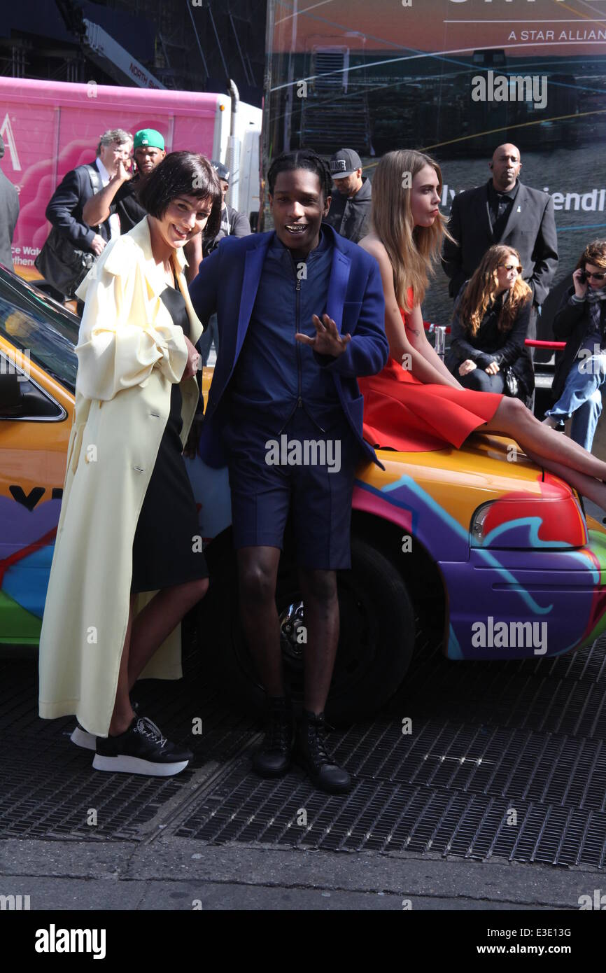DKNY Photo Shoot in Times Square with Music Artist A$AP Rocky, and