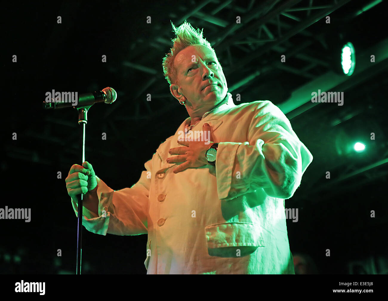 John Lydon of PIL (Public Image Limited) performing at Liverpool O2 Academy  Featuring: John Lydon Where: Liverpool, United Kingdom When: 16 Oct 2013 Stock Photo