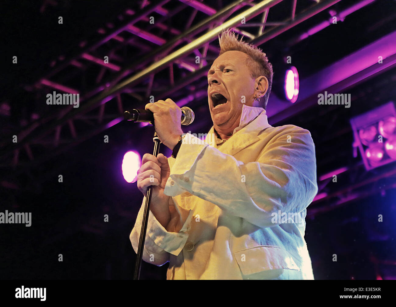 John Lydon of PIL (Public Image Limited) performing at Liverpool O2 Academy  Featuring: John Lydon Where: Liverpool, United Kingdom When: 16 Oct 2013 Stock Photo