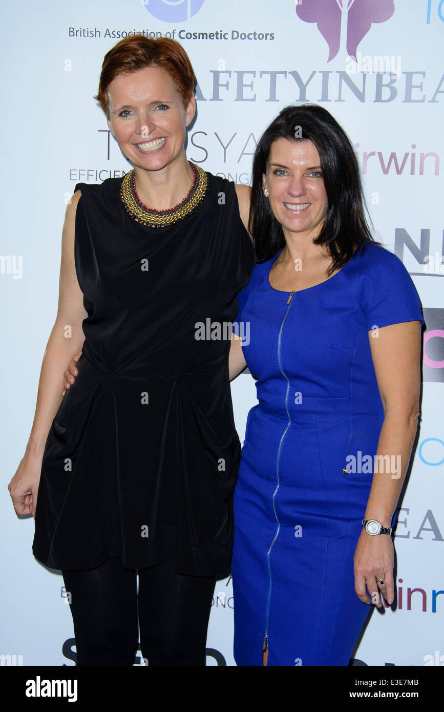 Safety in Beauty launch at the W Hotel in Leicester Square - Photocall  Featuring: Dr Pixie McKenna,Dr Dawn Harper Where: London, United Kingdom When: 17 Oct 2013 Stock Photo