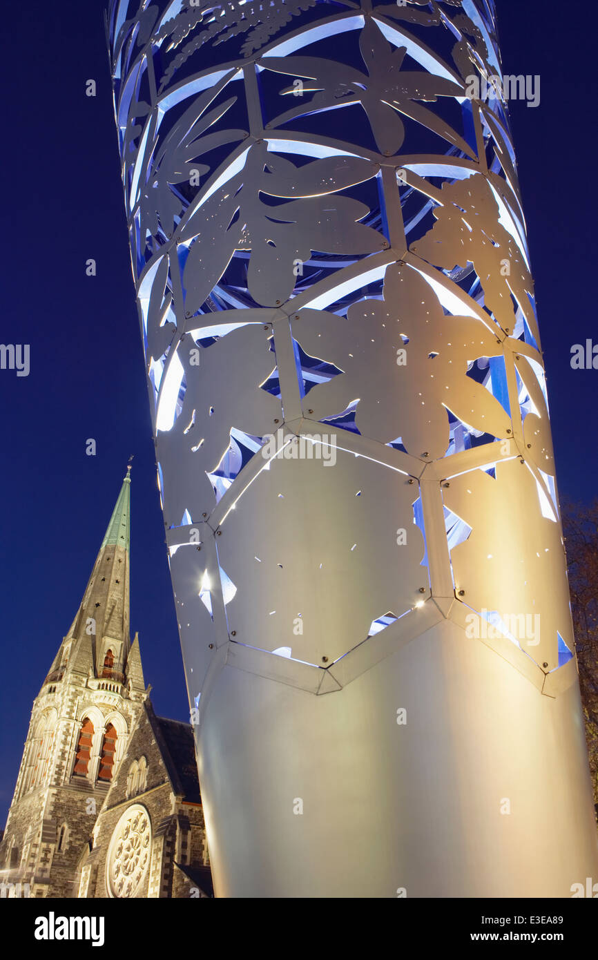 The Chalice sculpture and Christchurch Cathedral, Cathedral Sq
